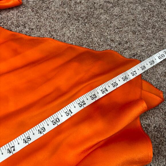 ELIATT Visitant Satin Maxi Dress in Papaya Orange Cut Out Maxi Sz S - Picture 6 of 16